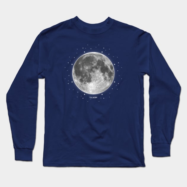Full Moon - Moon Phases Long Sleeve T-Shirt by meownarchy
